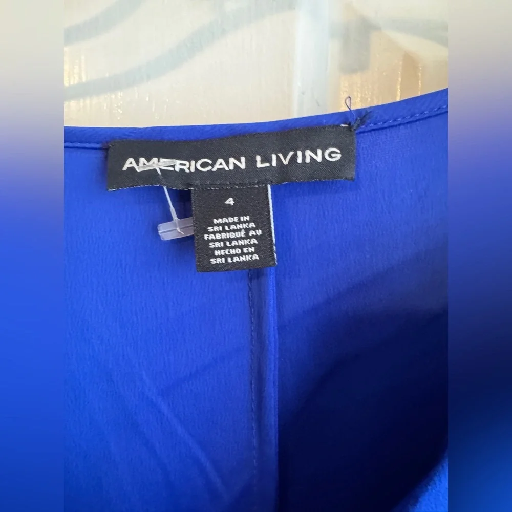 American Living Relaxed T Shirt Dress in Slinky Polyester Royal Blue NWT